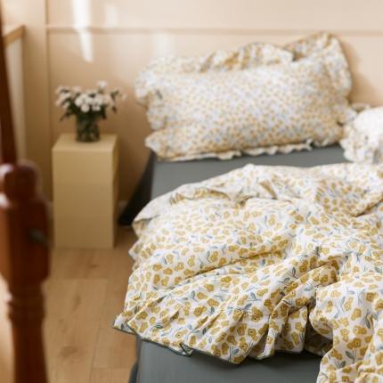 91家纺网 家纺一手货源 找家纺 （总）六巷胡同 2021新款韩国复古风小碎花水洗棉四件套