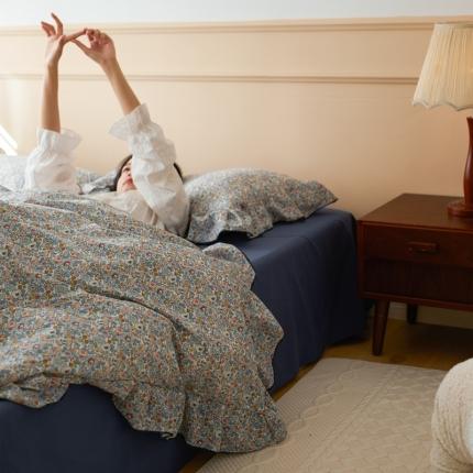 91家纺网 家纺一手货源 找家纺 六巷胡同 2021新款韩国复古风小碎花水洗棉四件套 山花烂漫