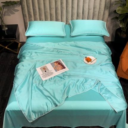 91家纺网 家纺一手货源 找家纺 （总）朵美 2021新款60支天丝纯色夏被四件套滚绳款