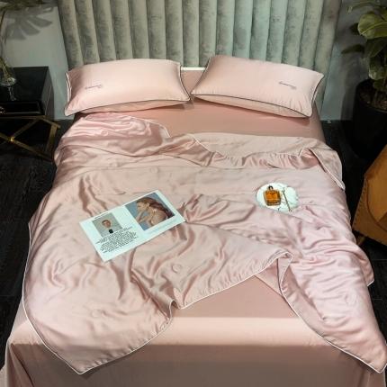 91家纺网 家纺一手货源 找家纺 （总）朵美 2021新款60支天丝纯色夏被四件套滚绳款