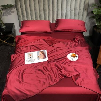 91家纺网 家纺一手货源 找家纺 （总）朵美 2021新款60支天丝纯色夏被四件套滚绳款