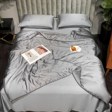 91家纺网 家纺一手货源 找家纺 （总）朵美 2021新款60支天丝纯色夏被四件套滚绳款