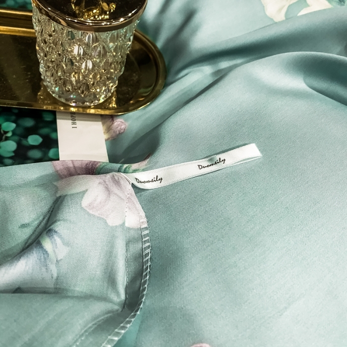 91家纺网 家纺一手货源 找家纺 朵美 2021新款60天丝印花四件套 轻吟花语