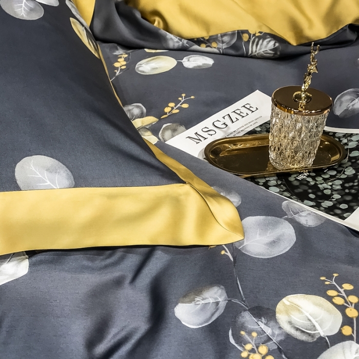 91家纺网 家纺一手货源 找家纺 朵美 2021新款60天丝印花四件套 仲夏雨夜