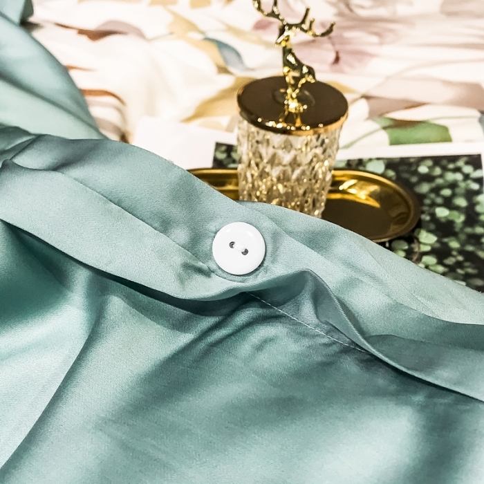 91家纺网 家纺一手货源 找家纺 朵美 2021新款60天丝数码印花夏被四件套 丛林花影