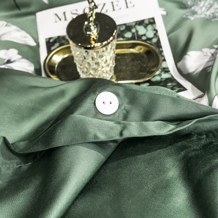 91家纺网 家纺一手货源 找家纺 朵美 2021新款60天丝数码印花夏被四件套 归田园