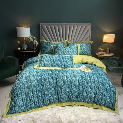 91家纺网 家纺一手货源 找家纺 （总）朵美 2021新款100支天丝数码印花四件套