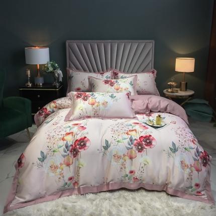 91家纺网 家纺一手货源 找家纺 （总）朵美 2021新款100支天丝数码印花四件套