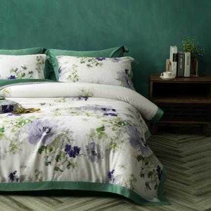 91家纺网 家纺一手货源 找家纺 （总）朵美 2021新款100支天丝数码印花四件套