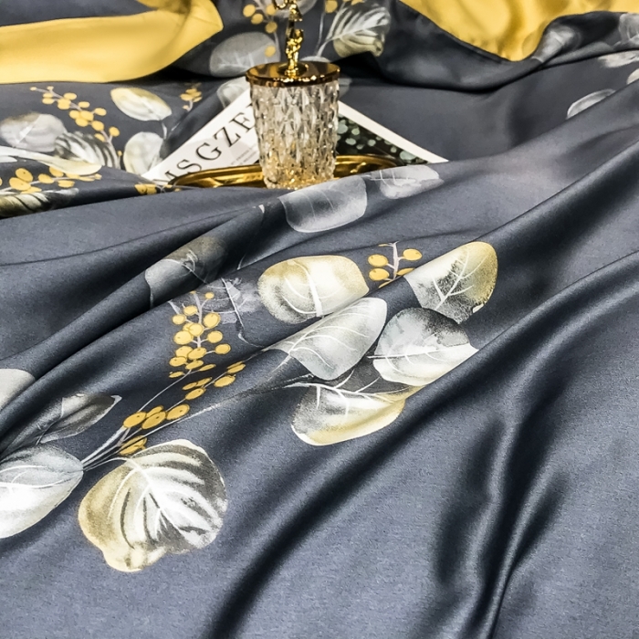 91家纺网 家纺一手货源 找家纺 朵美 2021新款60天丝数码印花夏被四件套 仲夏雨夜