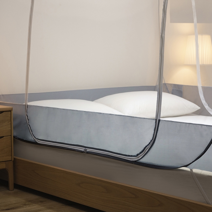 91家纺网 家纺一手货源 找家纺 免安装坐床蚊帐U型拉链宽顶魔术蚊帐儿童防摔防蚊加高蒙古包 宝马-灰