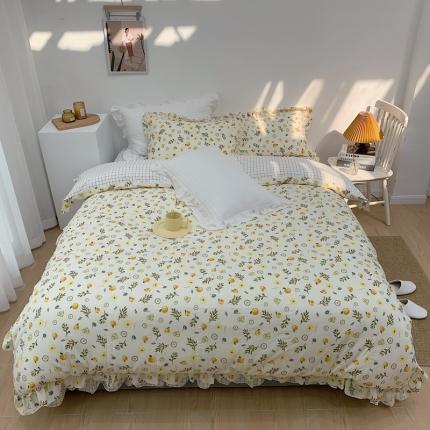 91家纺网 家纺一手货源 找家纺 北纬27度 2021新款韩式多功能夏被四件套二合一 柑桔