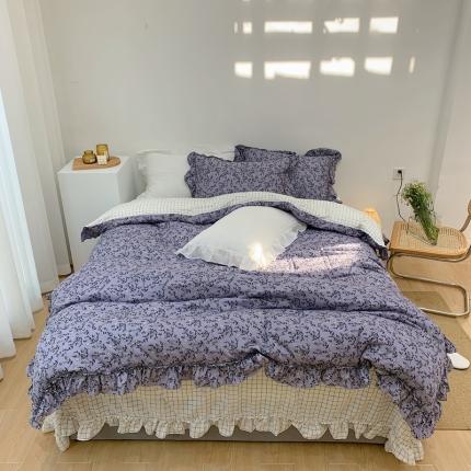 91家纺网 家纺一手货源 找家纺 北纬27度 2021新款韩式多功能夏被四件套二合一 紫熏