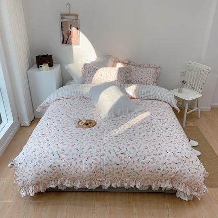 北纬27度 2021新款韩式多功能夏被四件套二合一 花筏