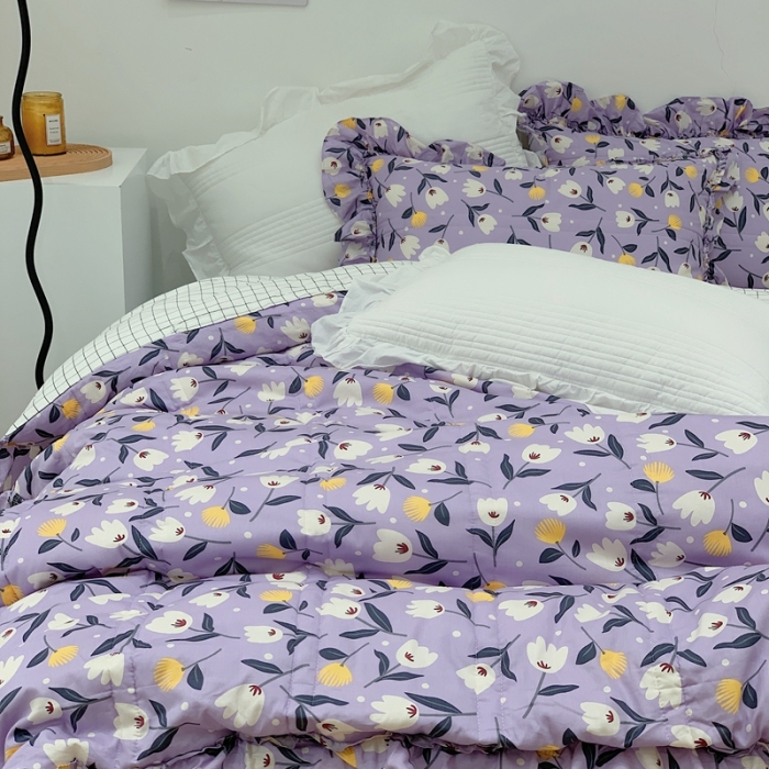 91家纺网 家纺一手货源 找家纺 北纬27度 2021新款韩式多功能夏被四件套二合一 微醺