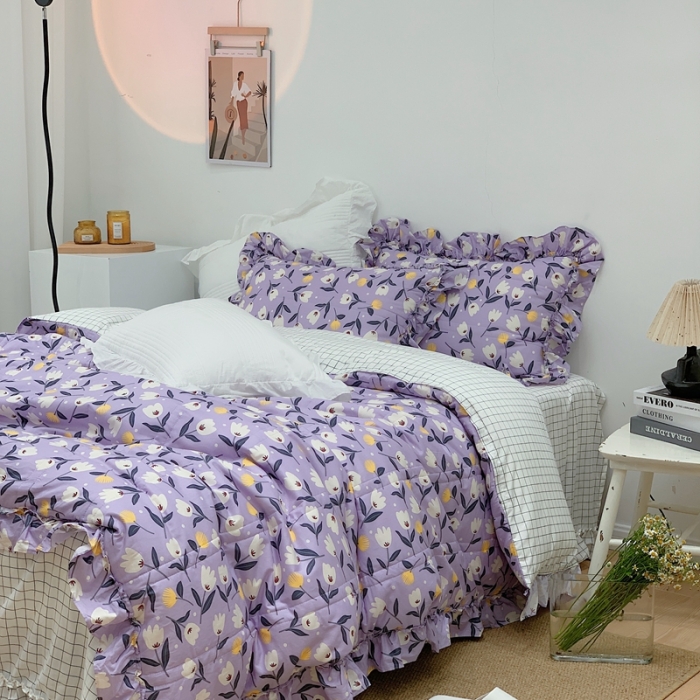 91家纺网 家纺一手货源 找家纺 北纬27度 2021新款韩式多功能夏被四件套二合一 微醺