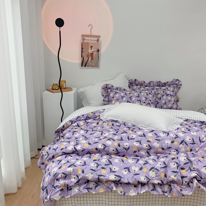 91家纺网 家纺一手货源 找家纺 北纬27度 2021新款韩式多功能夏被四件套二合一 微醺