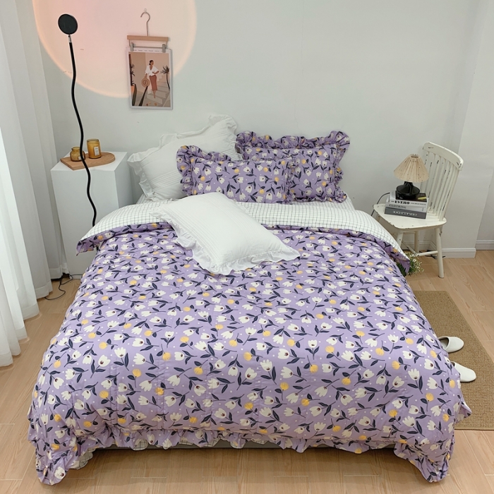 91家纺网 家纺一手货源 找家纺 北纬27度 2021新款韩式多功能夏被四件套二合一 微醺