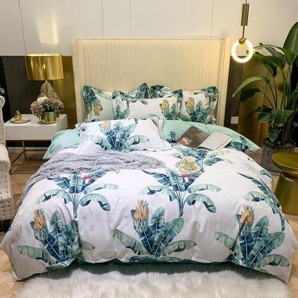 91家纺网 家纺一手货源 找家纺 名佰蕙家纺 2024新款珍丝大提花全棉四件套 北欧风