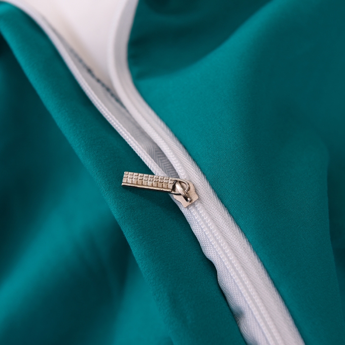 91家纺网 家纺一手货源 找家纺 绒世界 2021新款水洗棉印花千鸟格四件套 孔雀蓝