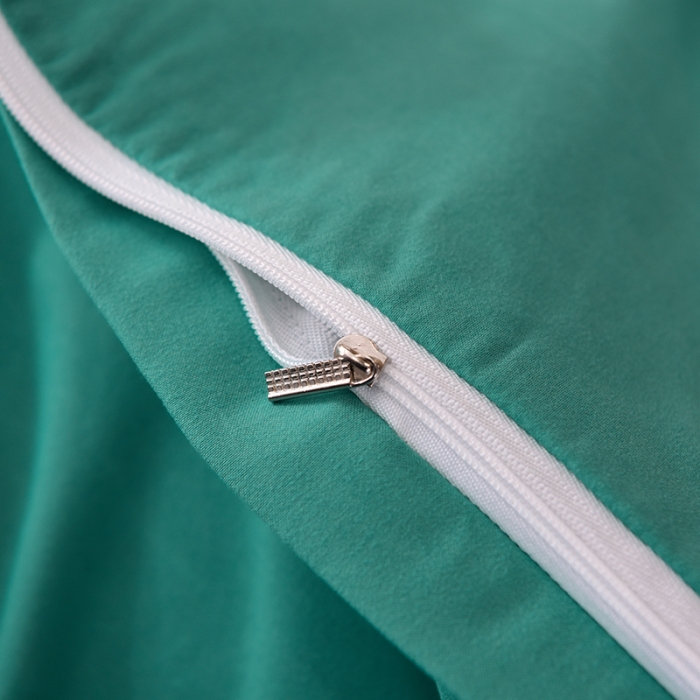 91家纺网 家纺一手货源 找家纺 绒世界 2021新款水洗棉印花千鸟格四件套 松石绿