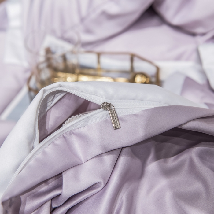 91家纺网 家纺一手货源 找家纺 绒世界 2021新款水洗真丝公主四件套 典雅紫