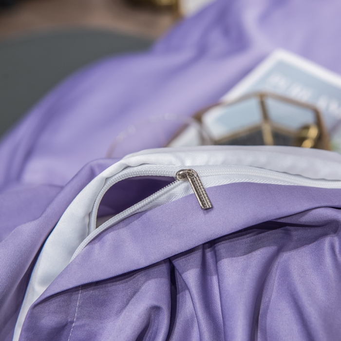 91家纺网 家纺一手货源 找家纺 绒世界 2021新款水洗真丝公主四件套 高贵紫