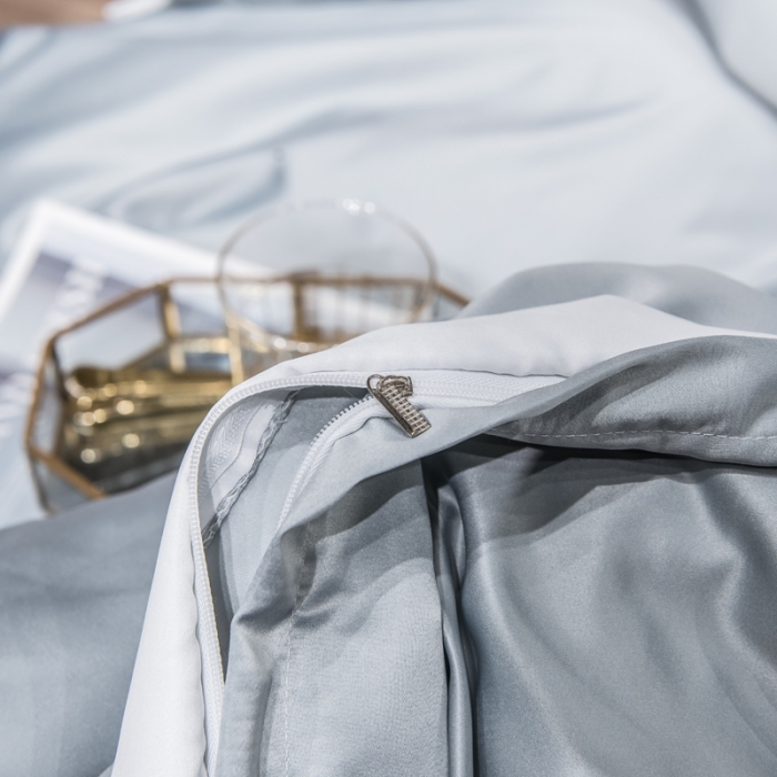 91家纺网 家纺一手货源 找家纺 绒世界 2021新款水洗真丝公主四件套 高级灰