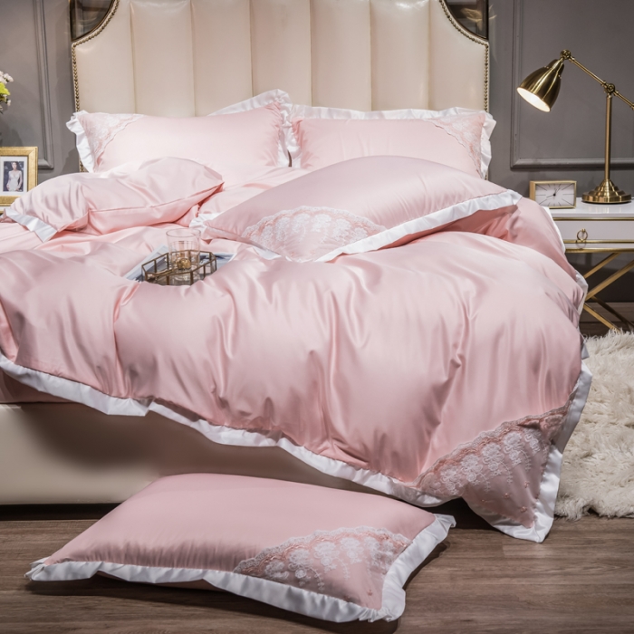 91家纺网 家纺一手货源 找家纺 绒世界 2021新款水洗真丝公主四件套 仙姿玉