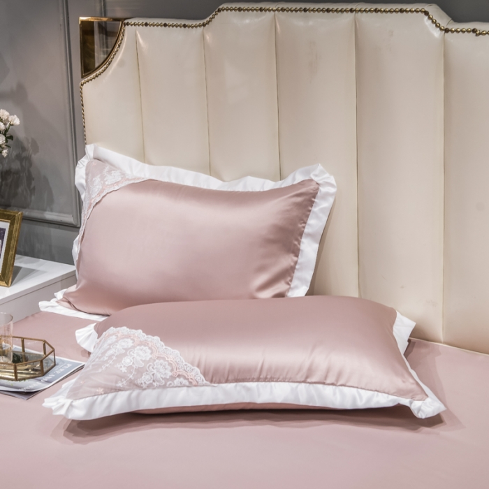 91家纺网 家纺一手货源 找家纺 绒世界 2021新款水洗真丝公主四件套 香槟色