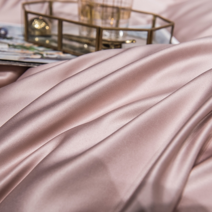 91家纺网 家纺一手货源 找家纺 绒世界 2021新款水洗真丝公主四件套 香槟色