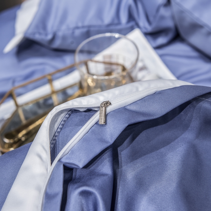 91家纺网 家纺一手货源 找家纺 绒世界 2021新款水洗真丝公主四件套 钻石蓝