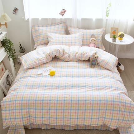 91家纺网 家纺一手货源 找家纺 宝齐莱 2021新款13372小清新印花四件套 冰激凌