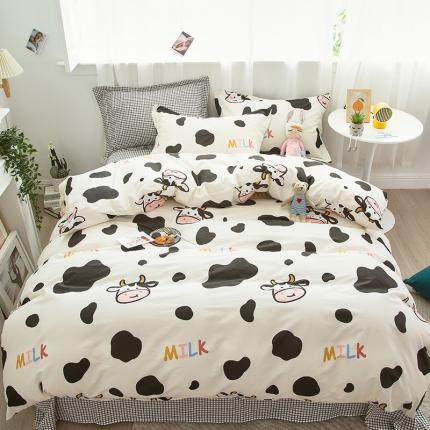 91家纺网 家纺一手货源 找家纺 宝齐莱 2021新款13372小清新印花四件套 牛宝宝