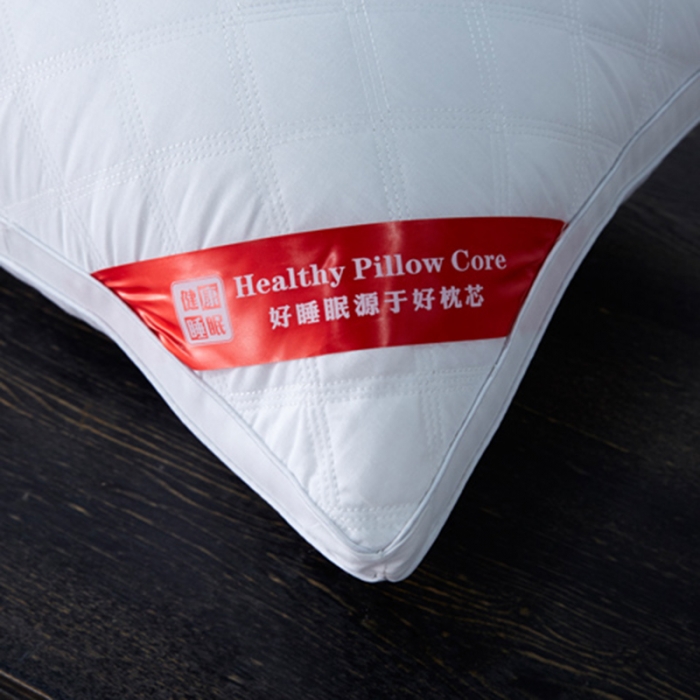 91家纺网 家纺一手货源 找家纺 （总）仁宇枕业 2021新款全棉酒店绗绣羽丝绒枕头