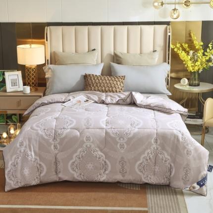 91家纺网 家纺一手货源 找家纺 招财星家纺 2025新款全棉被-无模特 好运连连-浅豆沙