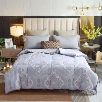 91家纺网 家纺一手货源 找家纺 招财星家纺 2025新款全棉被-无模特 好运连连-钻石蓝