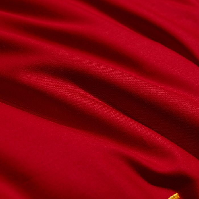 91家纺网 家纺一手货源 找家纺 U品汇春夏新品60s长绒棉绣花全棉刺绣四件套梅花鹿系列 大红