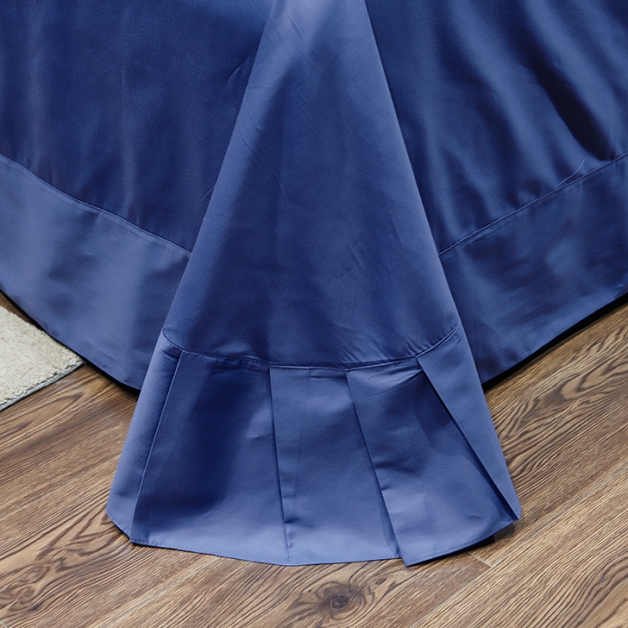 91家纺网 家纺一手货源 找家纺 U品汇春夏新品60s长绒棉绣花全棉刺绣四件套梅花鹿系列深邃蓝