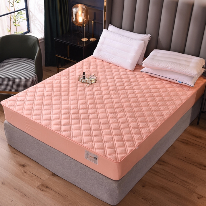 91家纺网 家纺一手货源 找家纺 豪选2025新款上新纯棉夹棉床笠床垫套抗菌可裸睡四季款 玉色