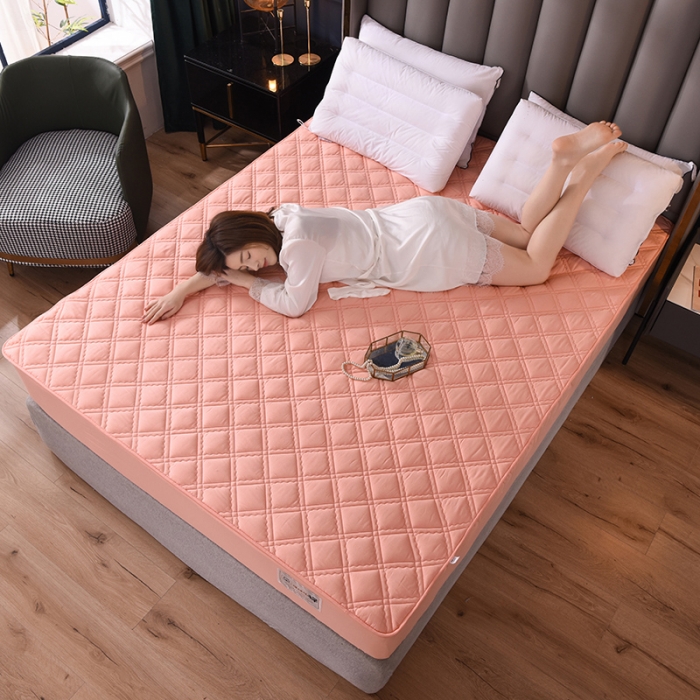 91家纺网 家纺一手货源 找家纺 豪选2025新款上新纯棉夹棉床笠床垫套抗菌可裸睡四季款 玉色