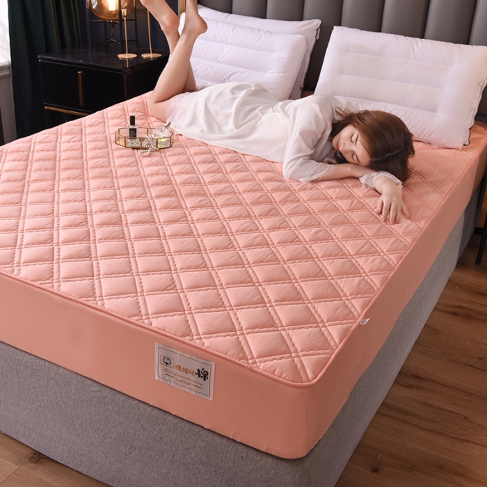 91家纺网 家纺一手货源 找家纺 豪选2025新款上新纯棉夹棉床笠床垫套抗菌可裸睡四季款 玉色