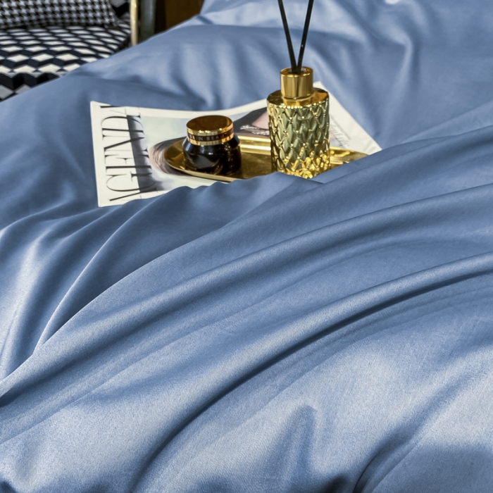 91家纺网 家纺一手货源 找家纺 （总）蓝米卡夫 新款高档酒店款全棉贡缎长绒棉刺绣四件套-艾迪