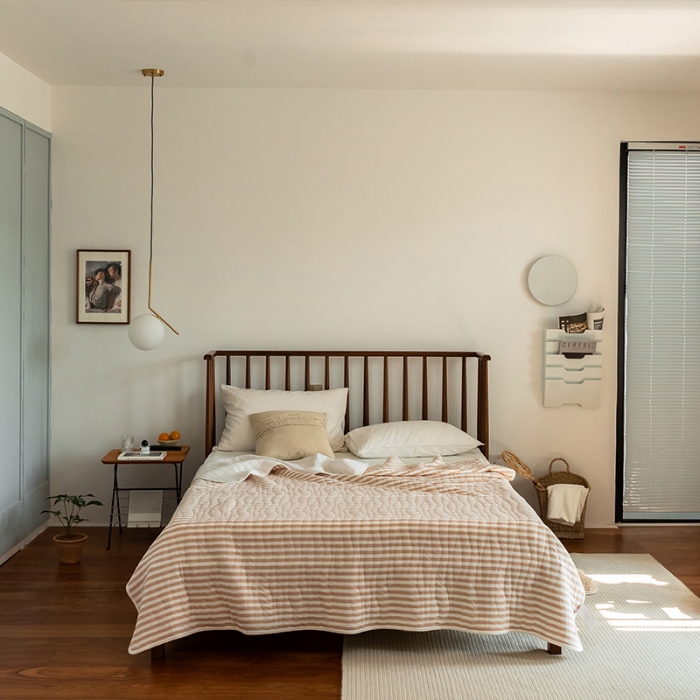 91家纺网 家纺一手货源 找家纺 新款 全棉针织棉夏被 天竺棉夏凉被 浅咖条纹