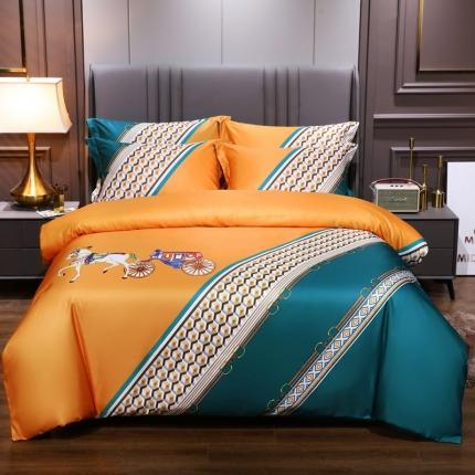 21度C 2021新款水洗真丝四件套 爱马仕橙