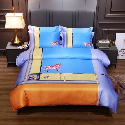 21度C 2021新款水洗真丝四件套 安妮蓝