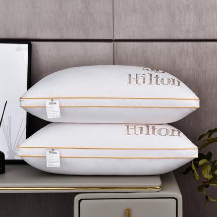 新款希尔顿烫钻款3D羽丝绒软枕高中低厂家直销来样定制
