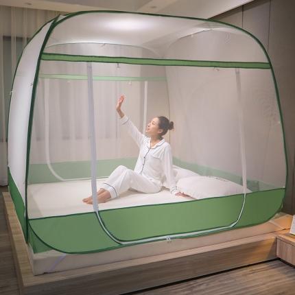 91家纺网 家纺一手货源 找家纺 新太阳蚊帐 2025新款新款免安装印花蚊帐 静谧-绿