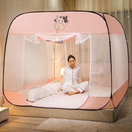 91家纺网 家纺一手货源 找家纺 新太阳蚊帐 2025新款新款免安装印花蚊帐 奶牛