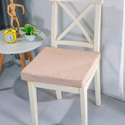 91家纺网 家纺一手货源 找家纺 U品汇新款北欧现代办公室椅学生凳椅垫海绵坐垫 棉麻素色米黄